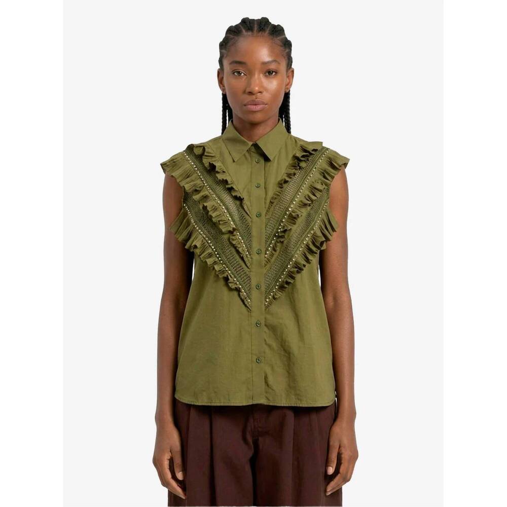 NEW ESSENTIEL ANTWERP jeandarlene sleeveless top in olive martini